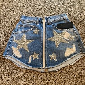 NWT Carmar Beatrice Denim Zip Up Mini Skirt Size 24